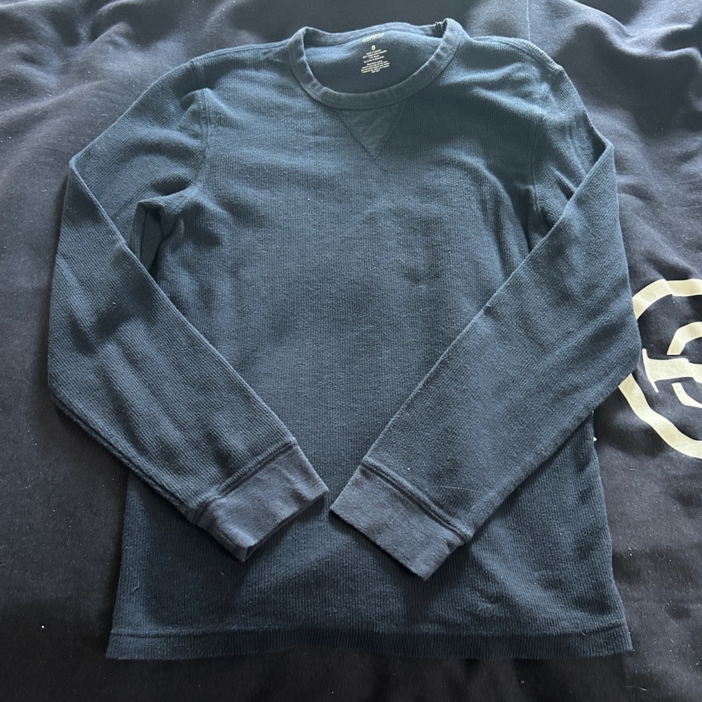 Navy Blue Waffle Knit Shirt - S